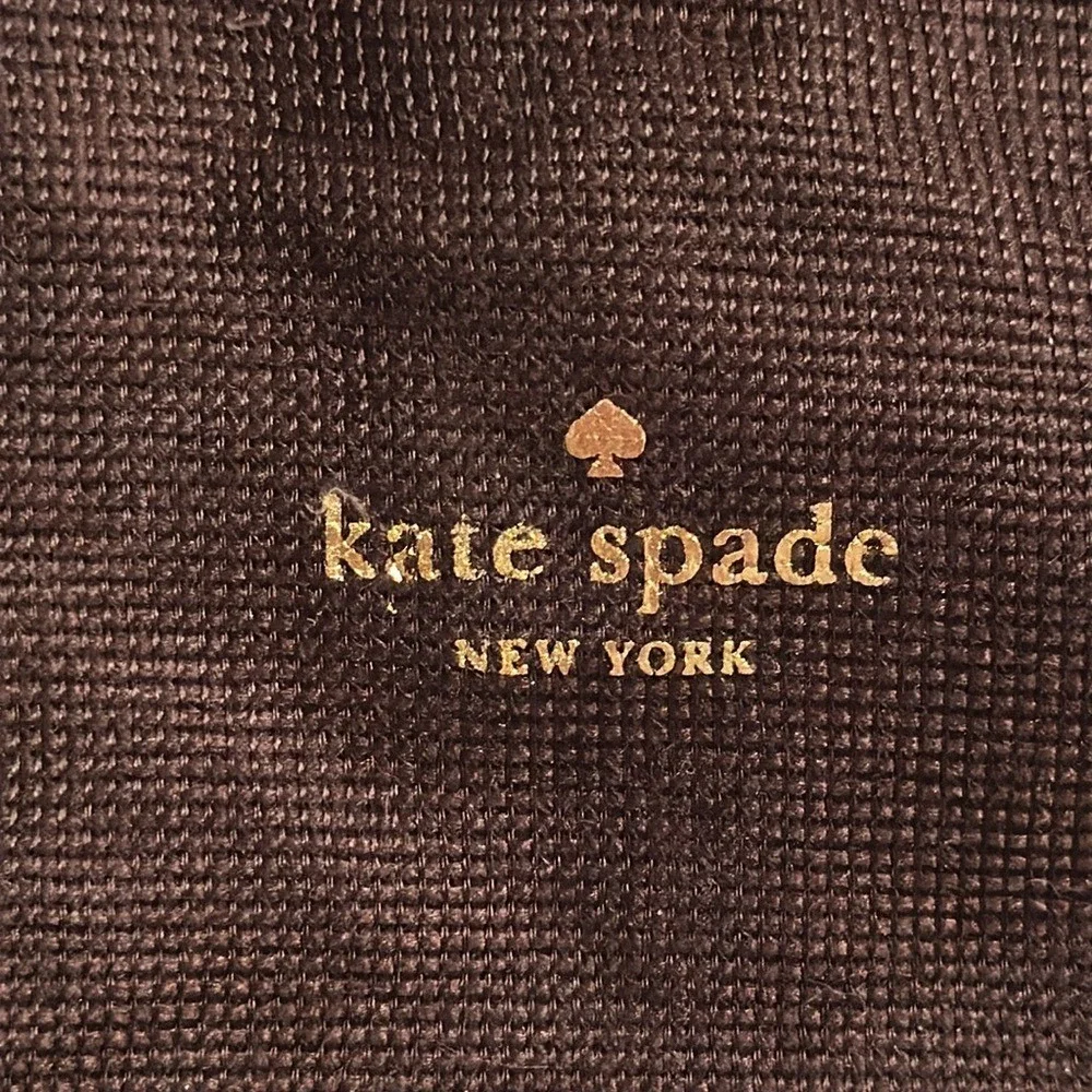 Kate Spade New York Brown Jewelry Pouch Small Pink Drawstring Dust Bag Logo